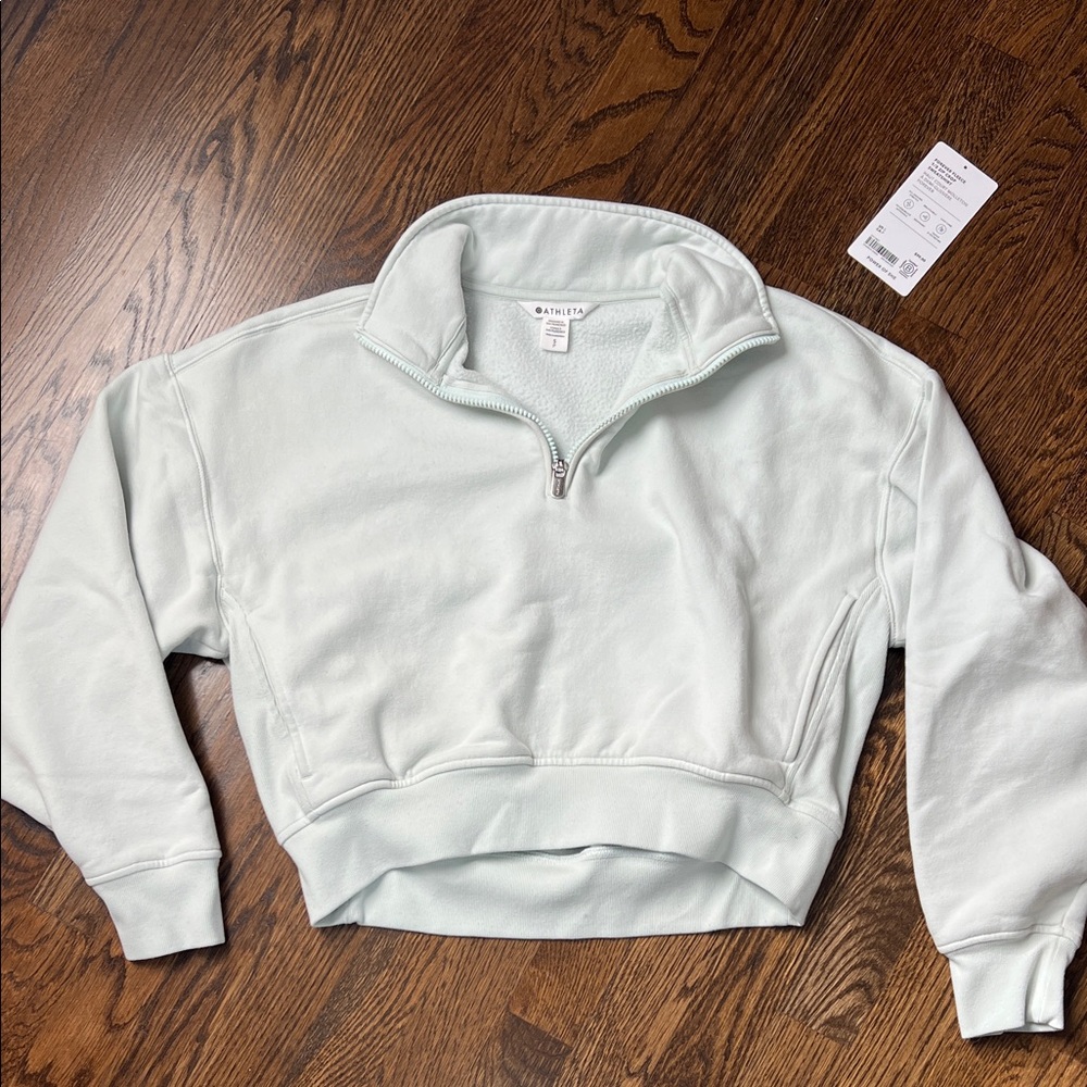 Forever fleece 1/2 zip crop sweatshirt - M